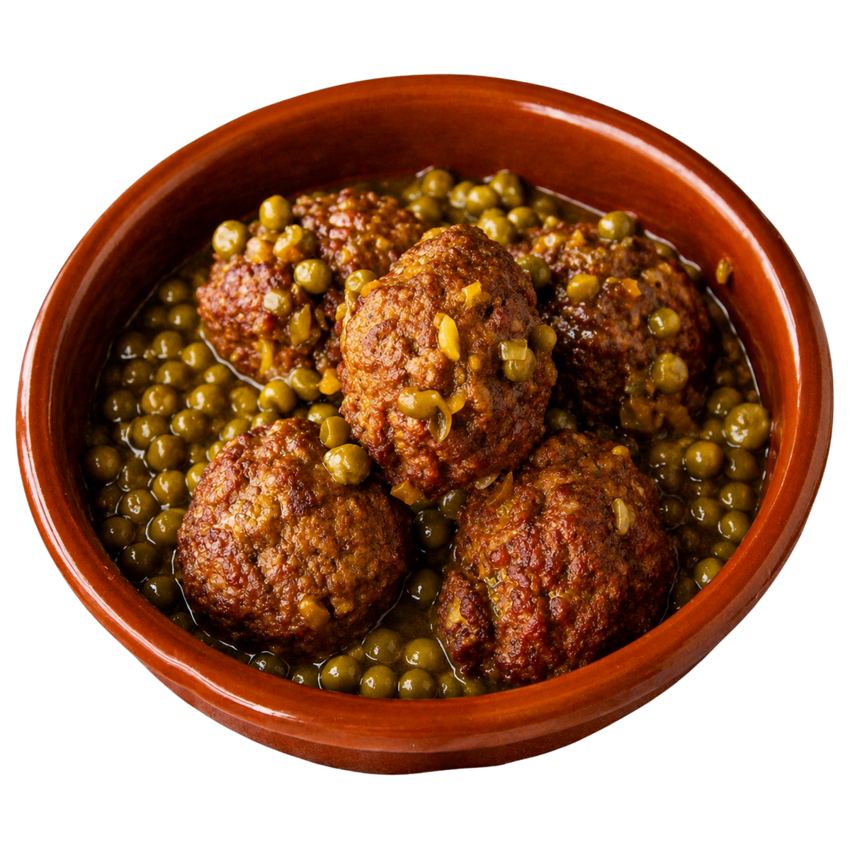 Polpette maison mijotées – boulettes de viande aux petits pois